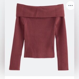 Vigoss Off-the-Shoulder Ribbed Sweater Top - Dusty Rose